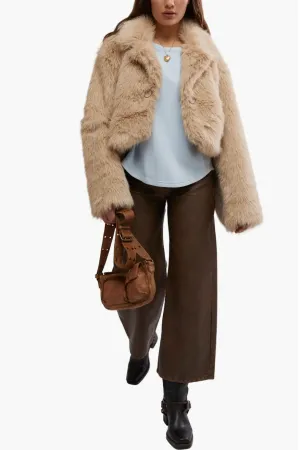 Paris Cropped Fur Tan