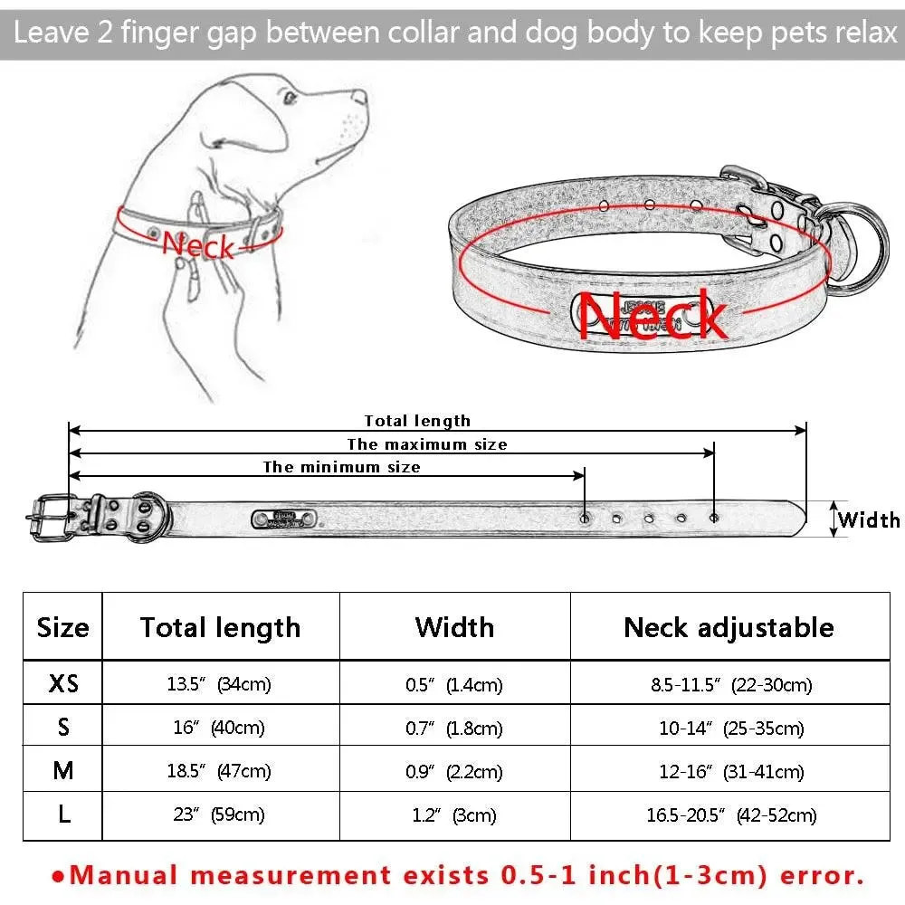 Personalized Leather Dog Collar - Engrave Your Pet's ID