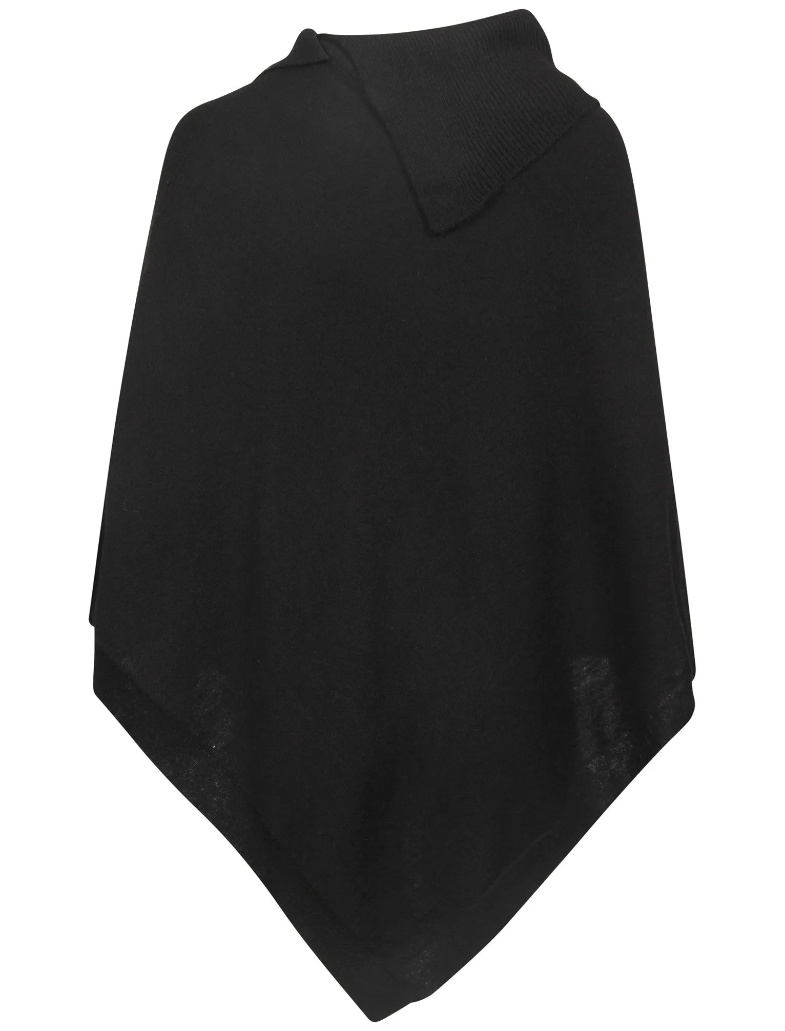 Picasso Soft Poncho with Collar in Black - Amara Reya