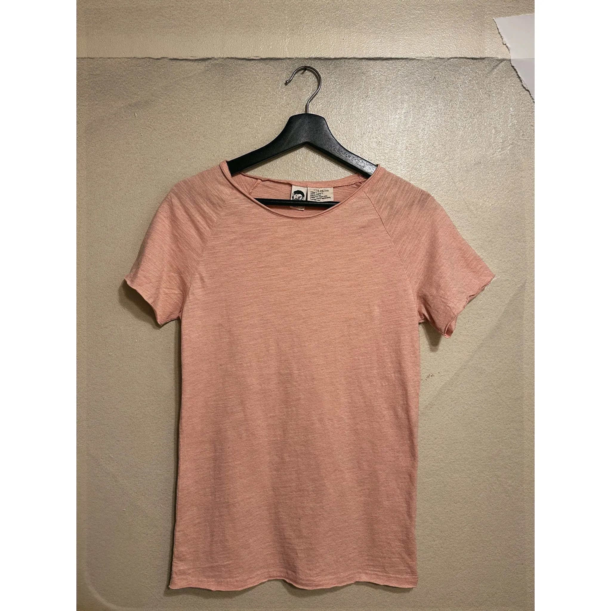Pink Slub Raw Neck