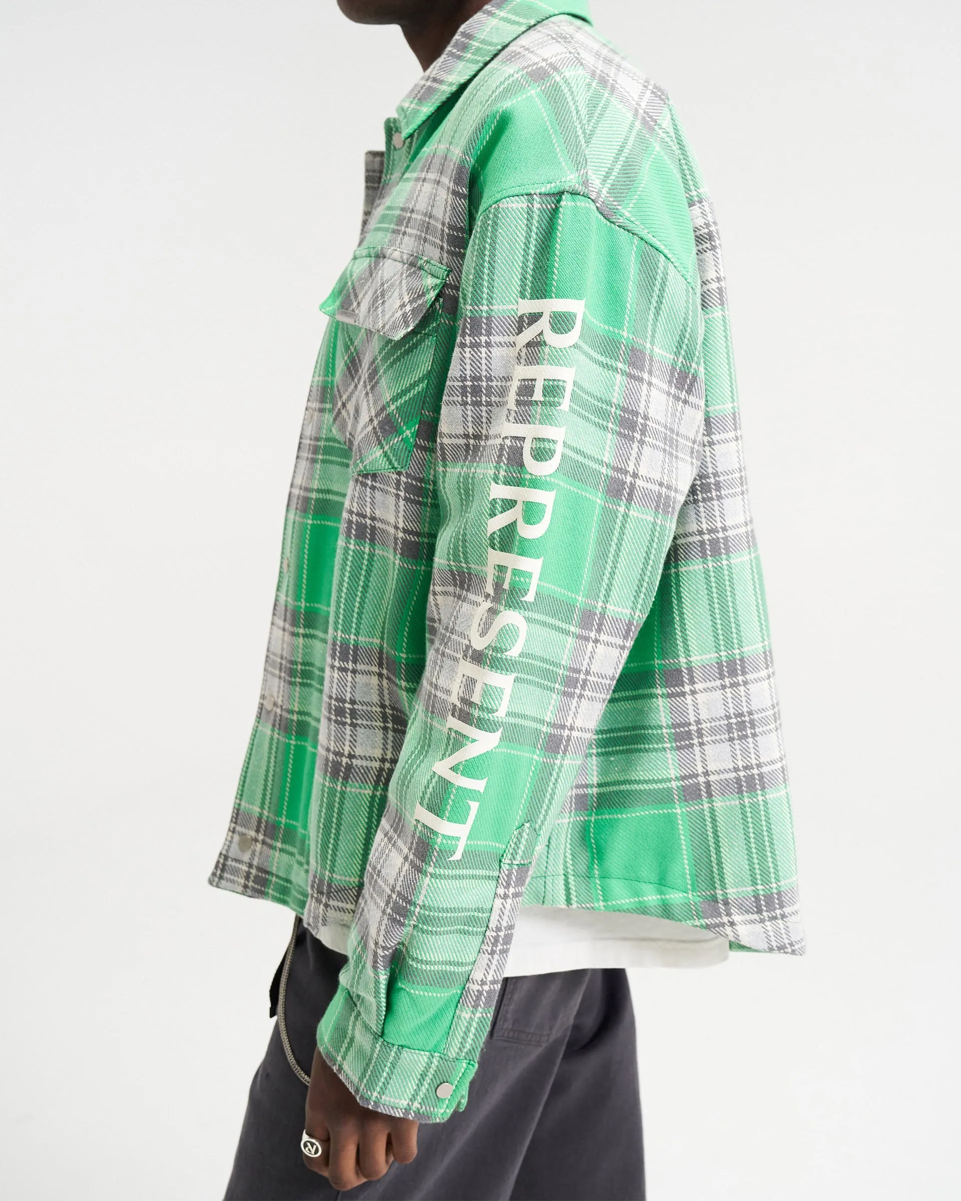 Quilted Flannel Overshirt - Island Green