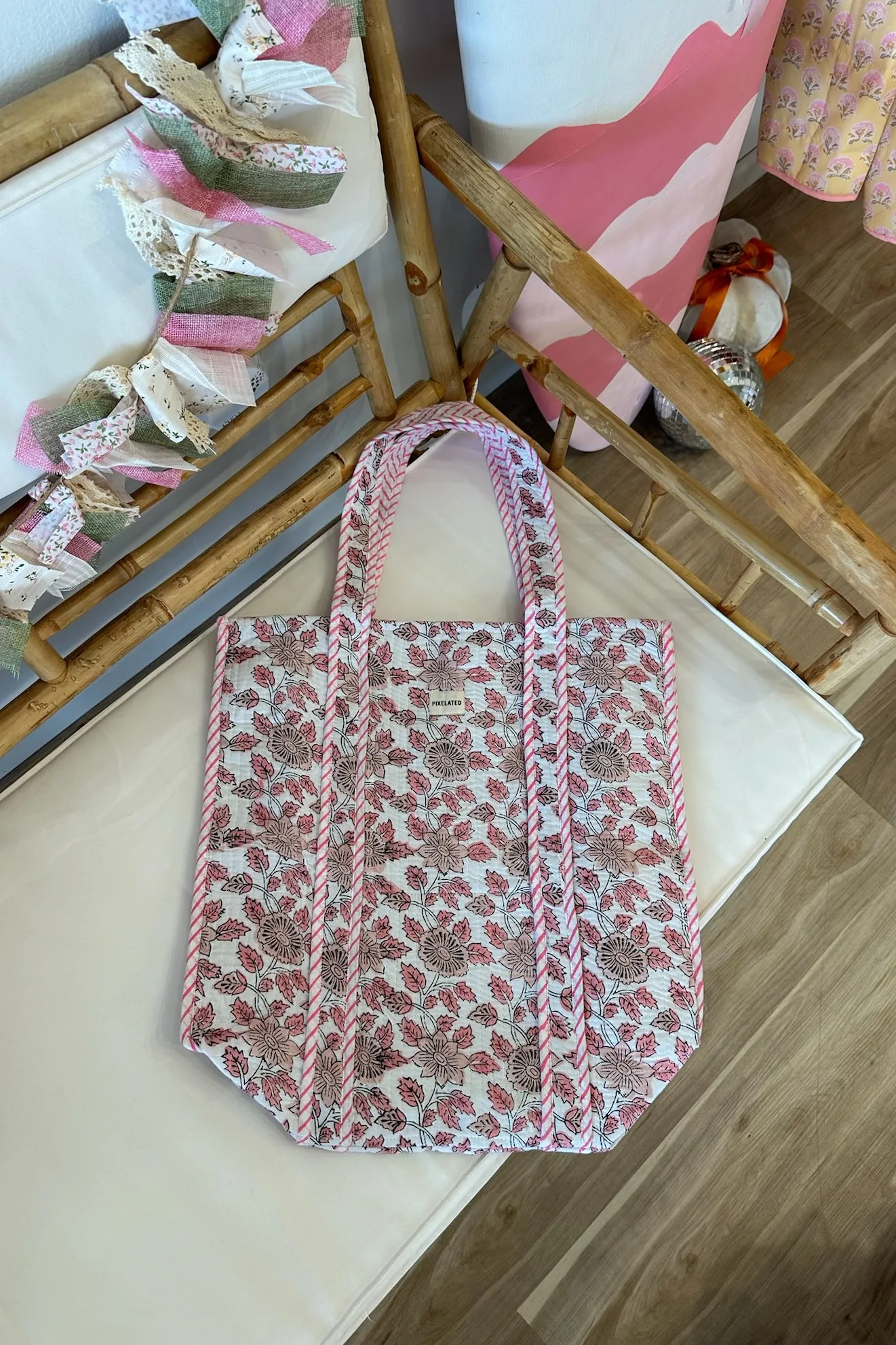 Quilted Reversible Tote Bag By Pixelated