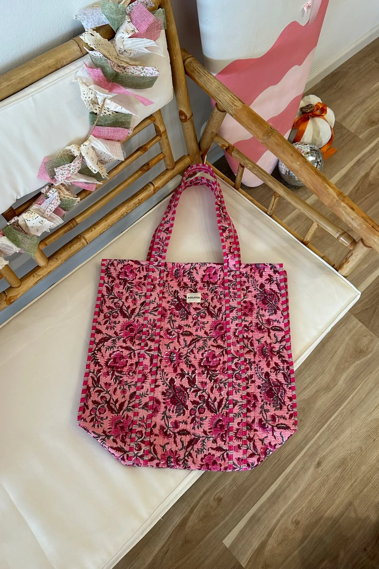 Quilted Reversible Tote Bag By Pixelated