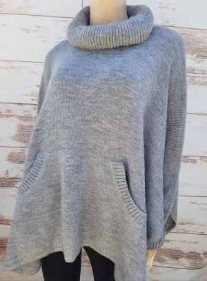 "Adele" Tourtle Neck Fine Alpaca Poncho