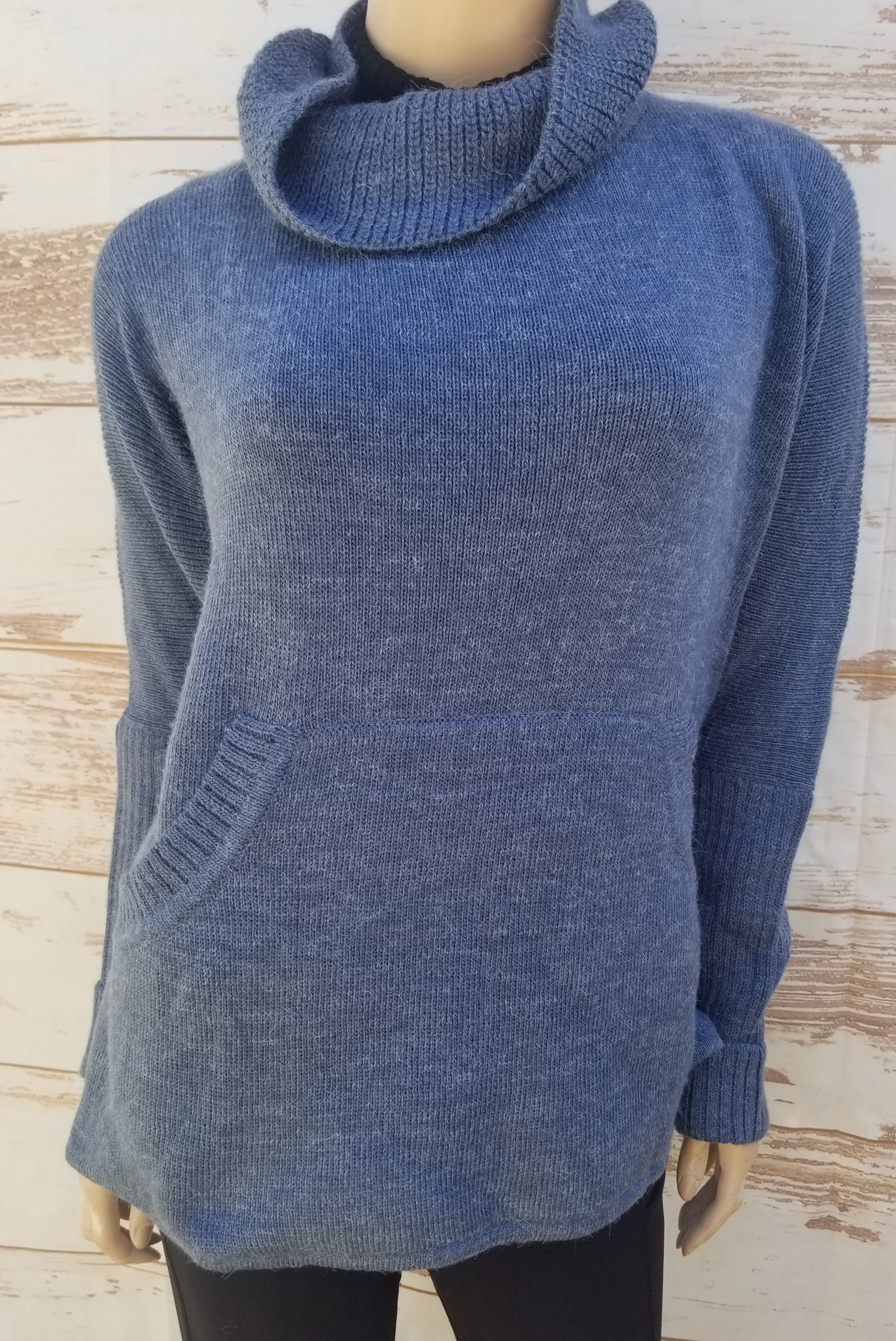 "Adele" Tourtle Neck Fine Alpaca Poncho