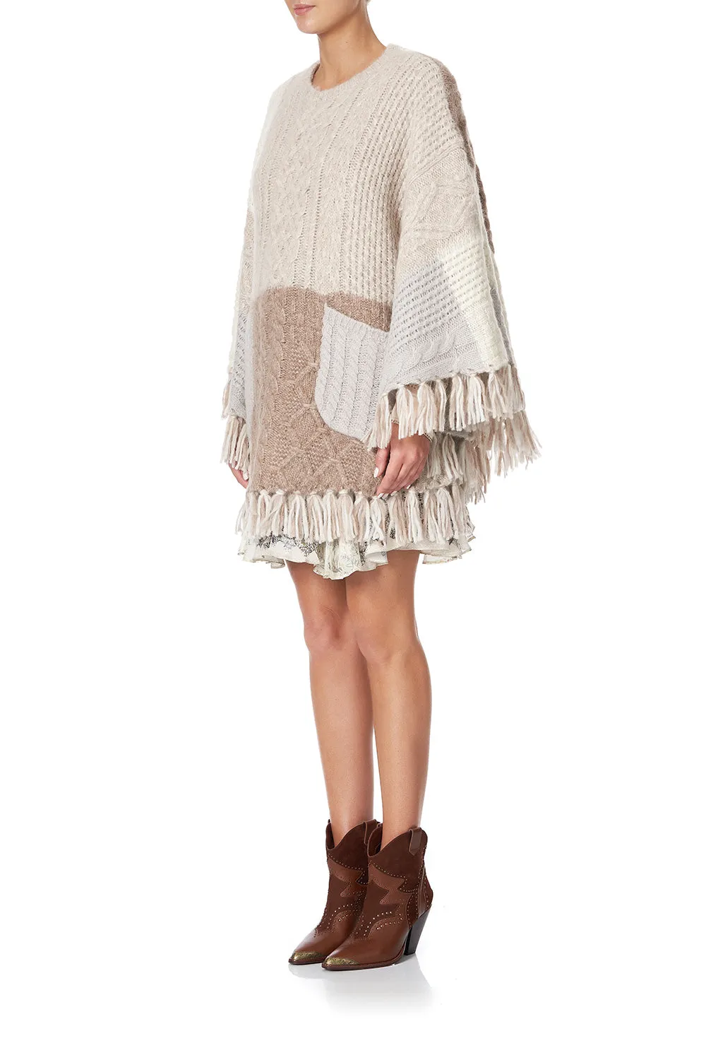 ROUND NECK PONCHO WITH POCKETS COUNTRY DIARIES