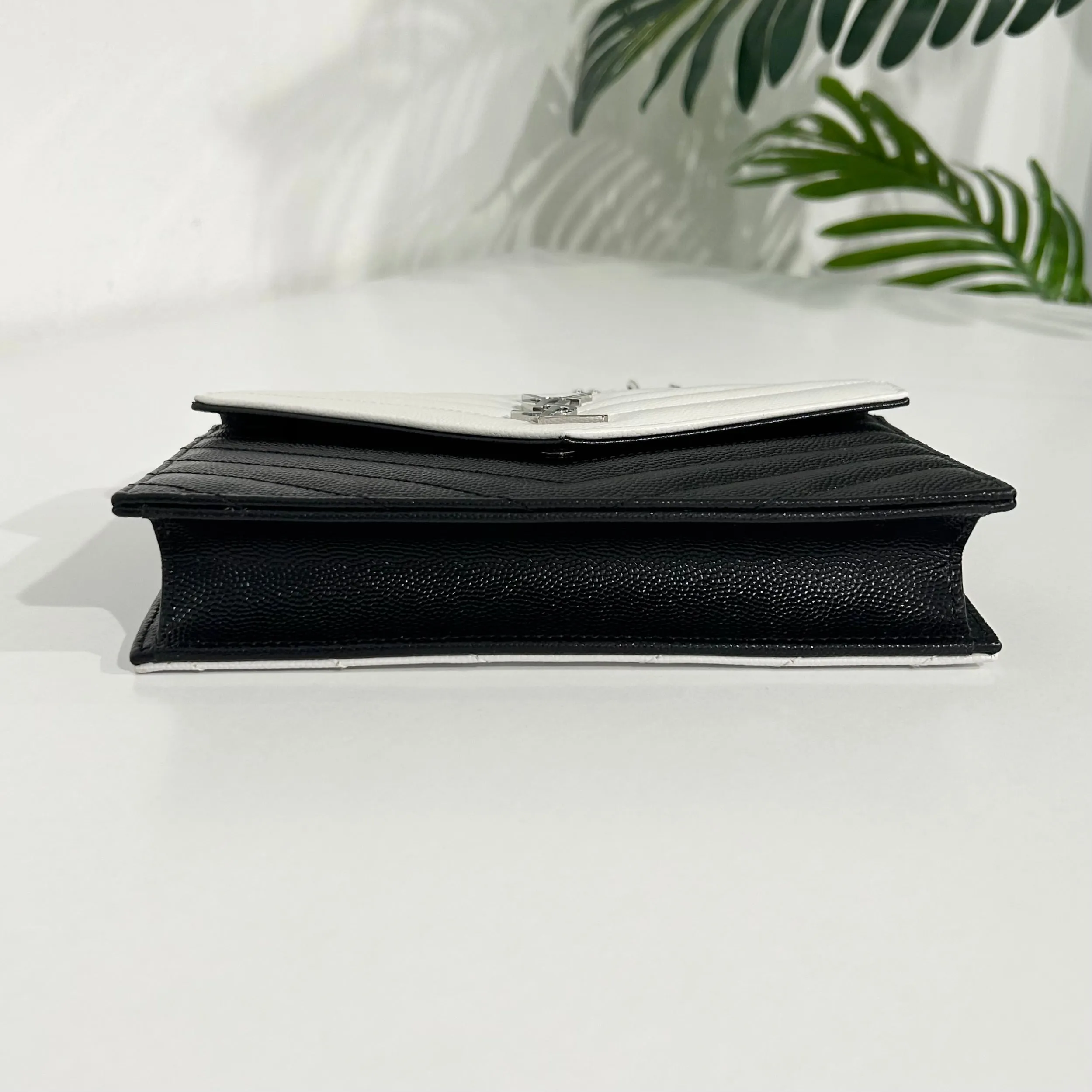 Saint Laurent Black & White Wallet on Chain