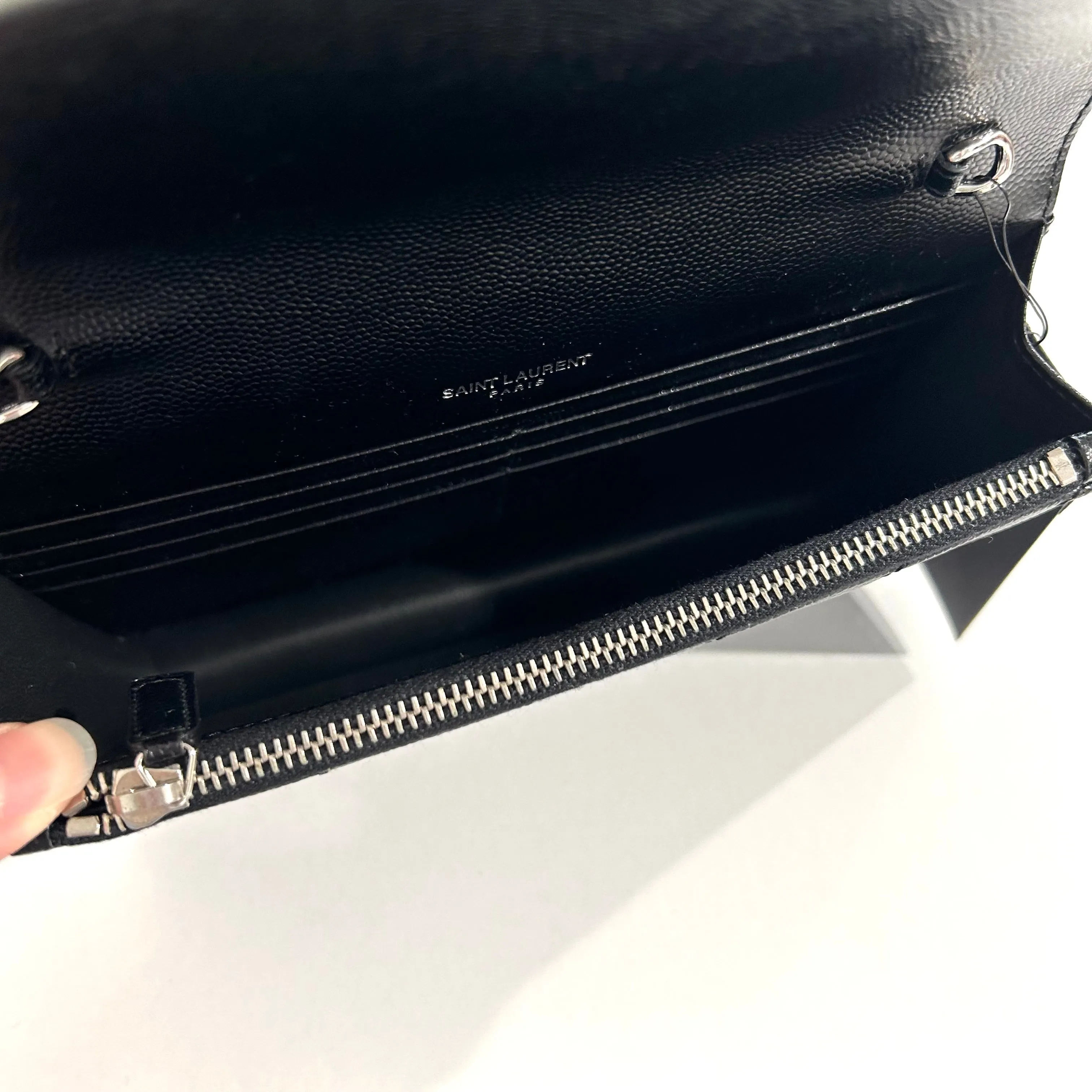 Saint Laurent Black & White Wallet on Chain