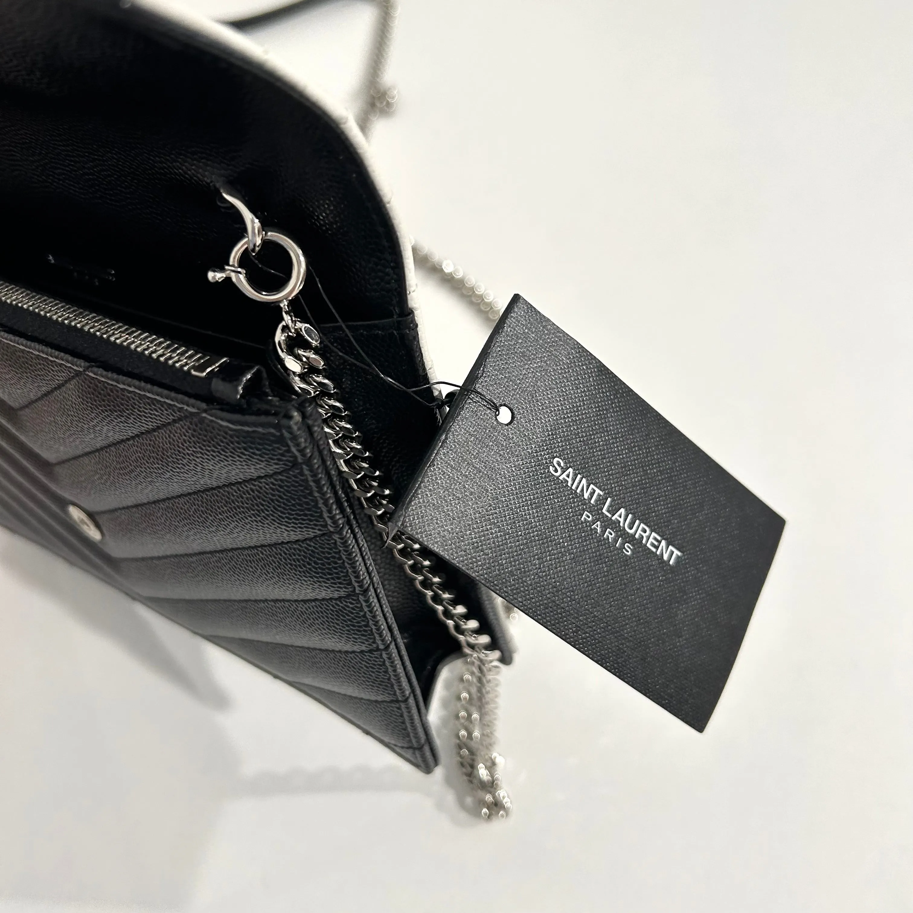 Saint Laurent Black & White Wallet on Chain