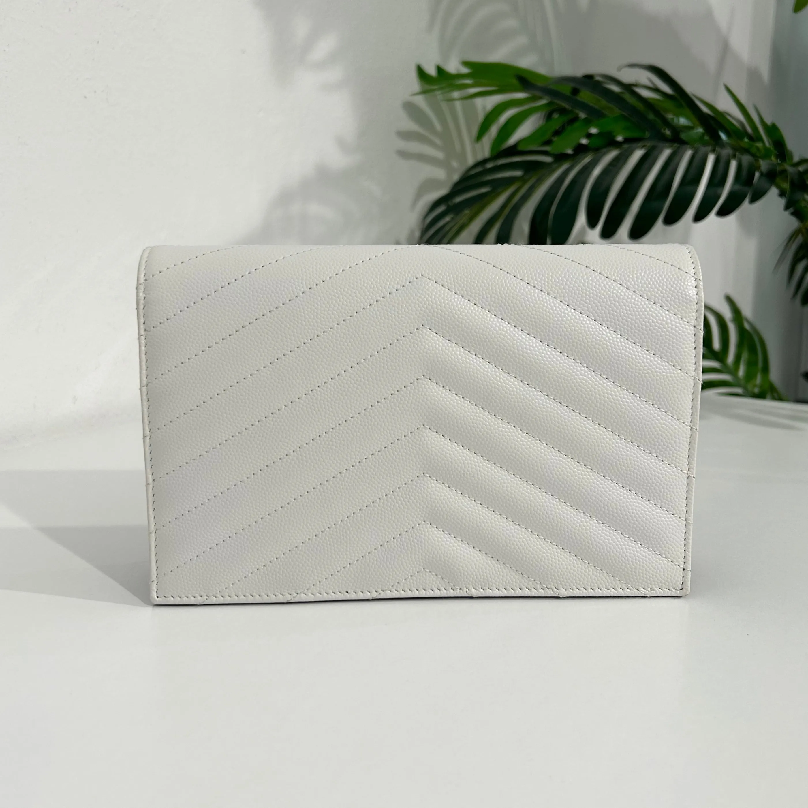 Saint Laurent Black & White Wallet on Chain