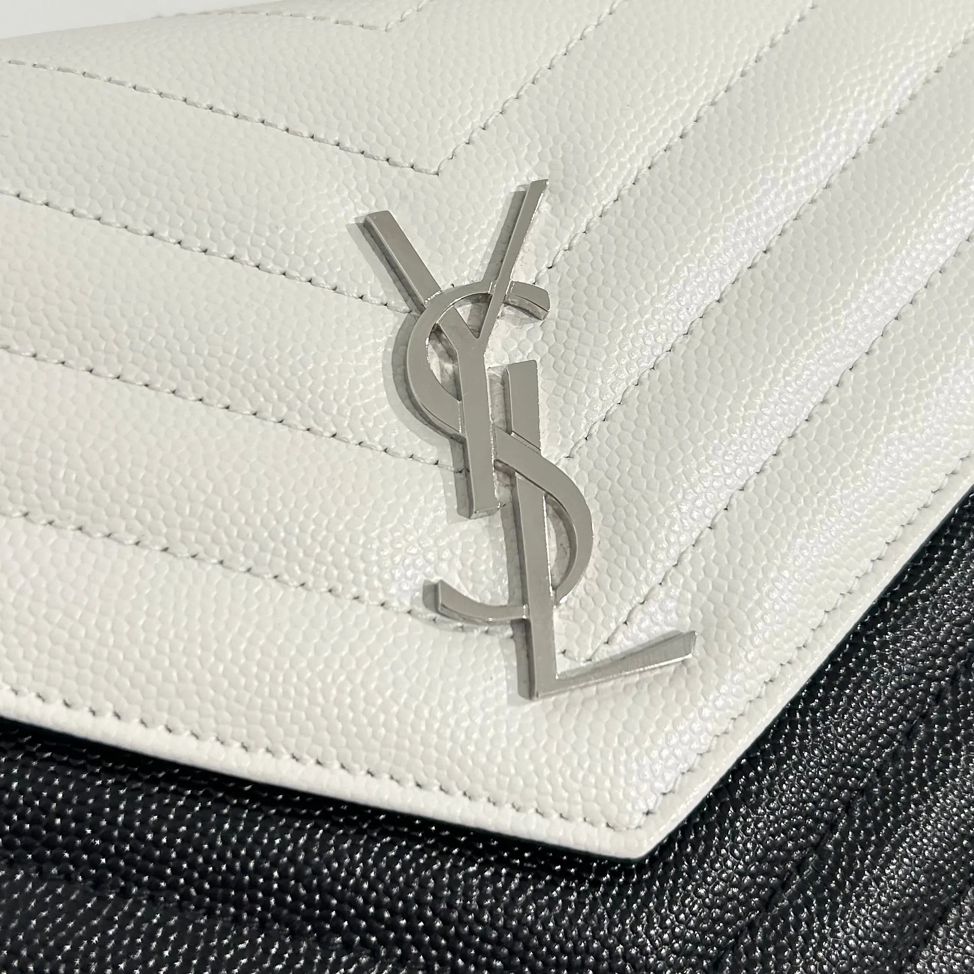 Saint Laurent Black & White Wallet on Chain
