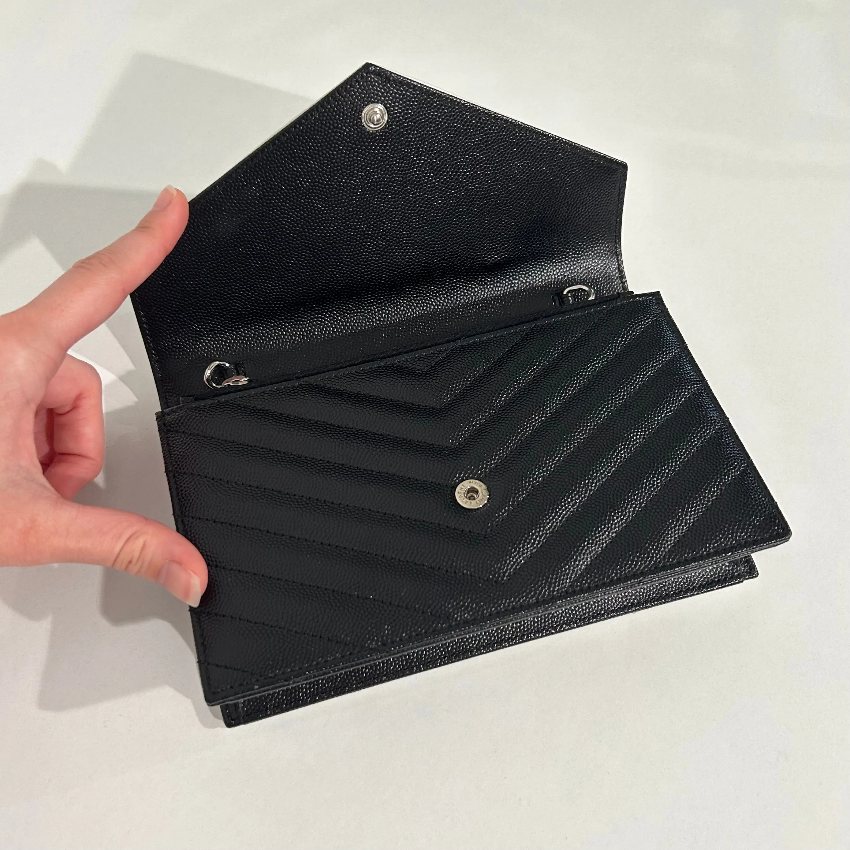 Saint Laurent Black & White Wallet on Chain