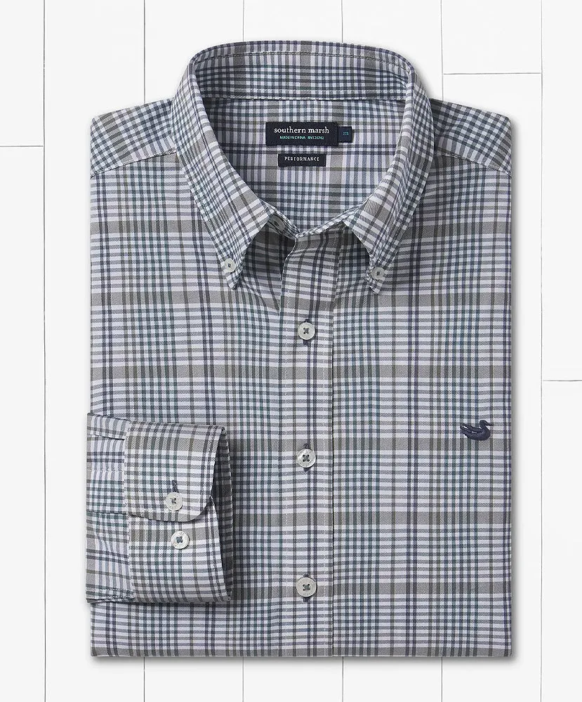 Southern Marsh - Shores Windowpane Performance Dress Shirt