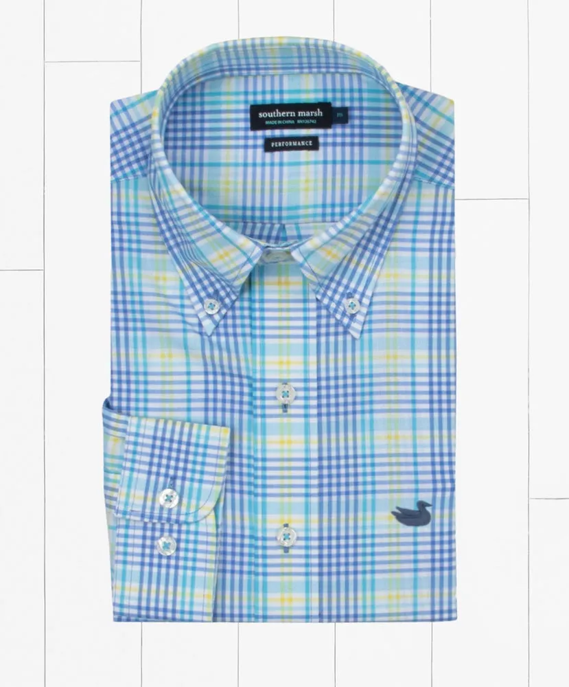 Southern Marsh - Shores Windowpane Performance Dress Shirt