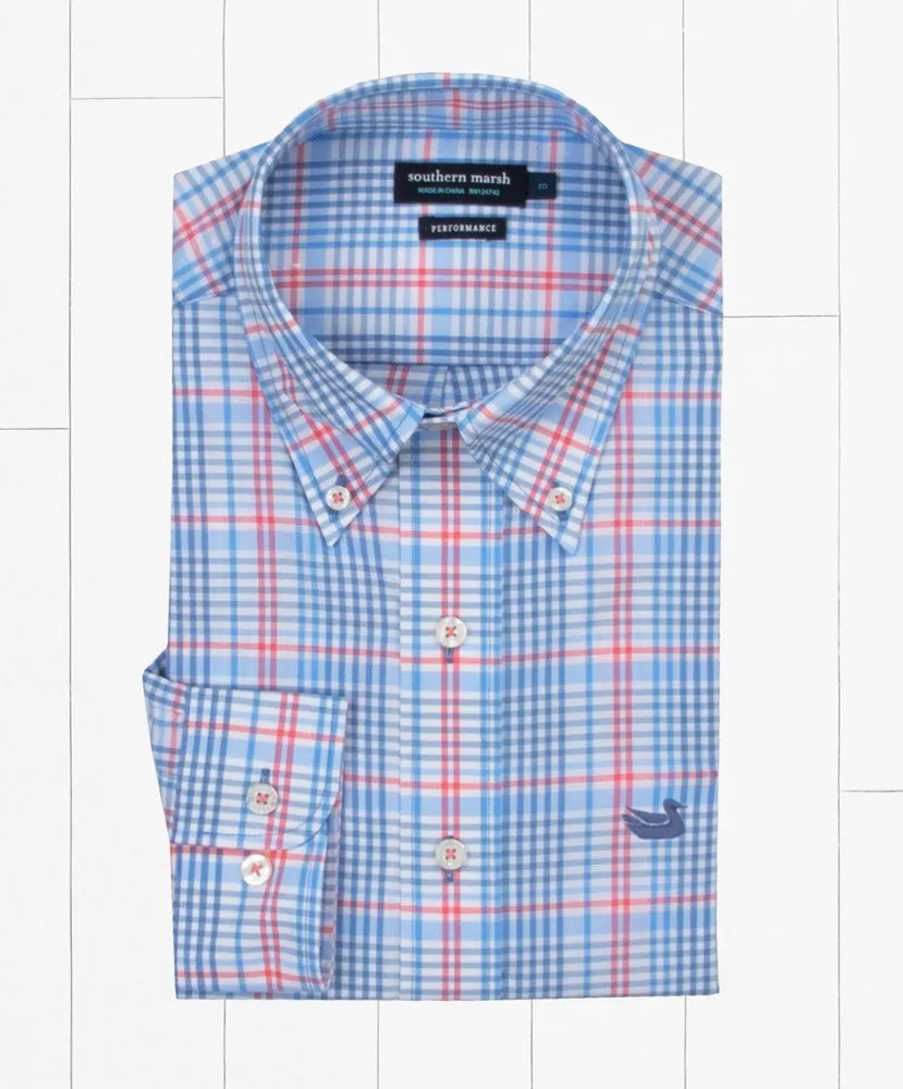 Southern Marsh - Shores Windowpane Performance Dress Shirt