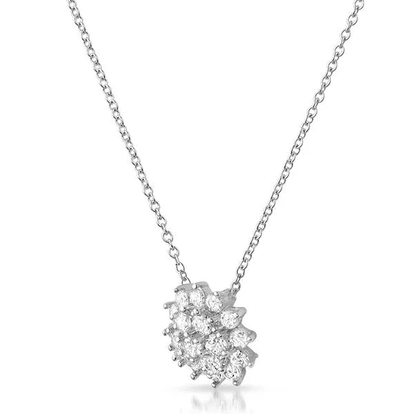 Sterling Silver High Grade CZ Bouquet Necklace