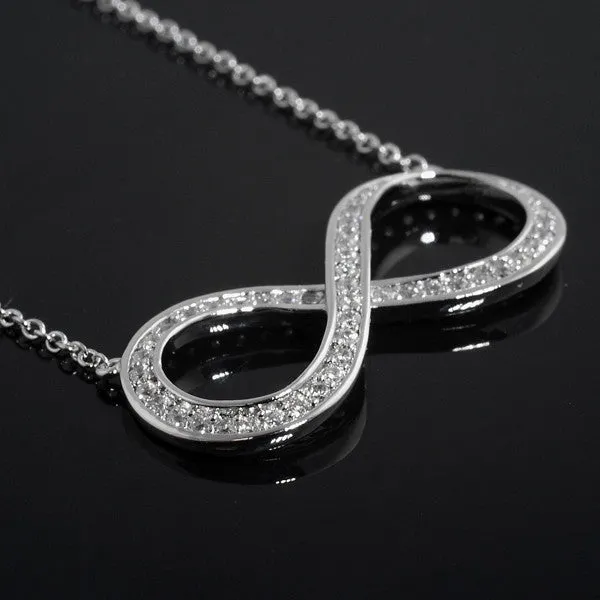 Sterling Silver Signity CZ Infinity Sign Necklace