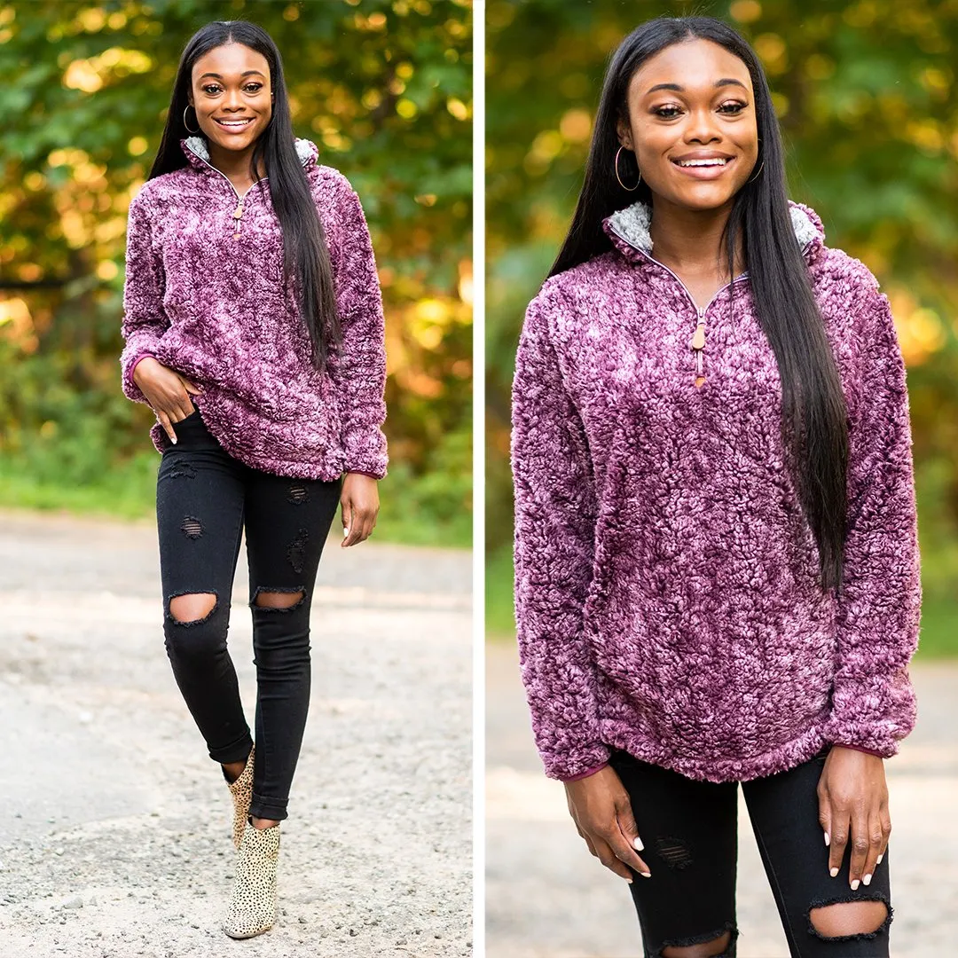 Tell Me Everything Wine Red Sherpa Pullover