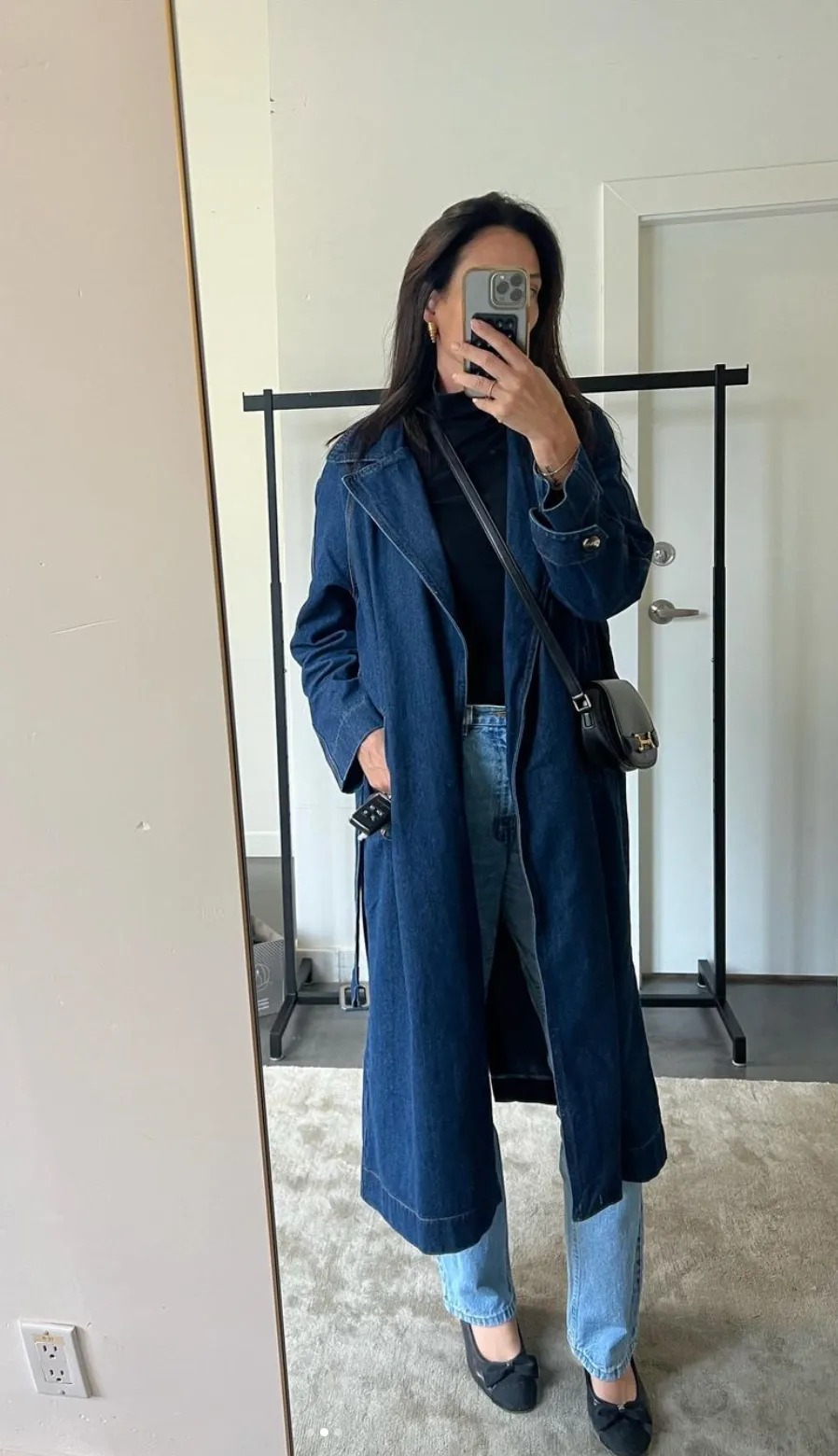 The Caitlin Denim Trench Coat | Indigo Denim