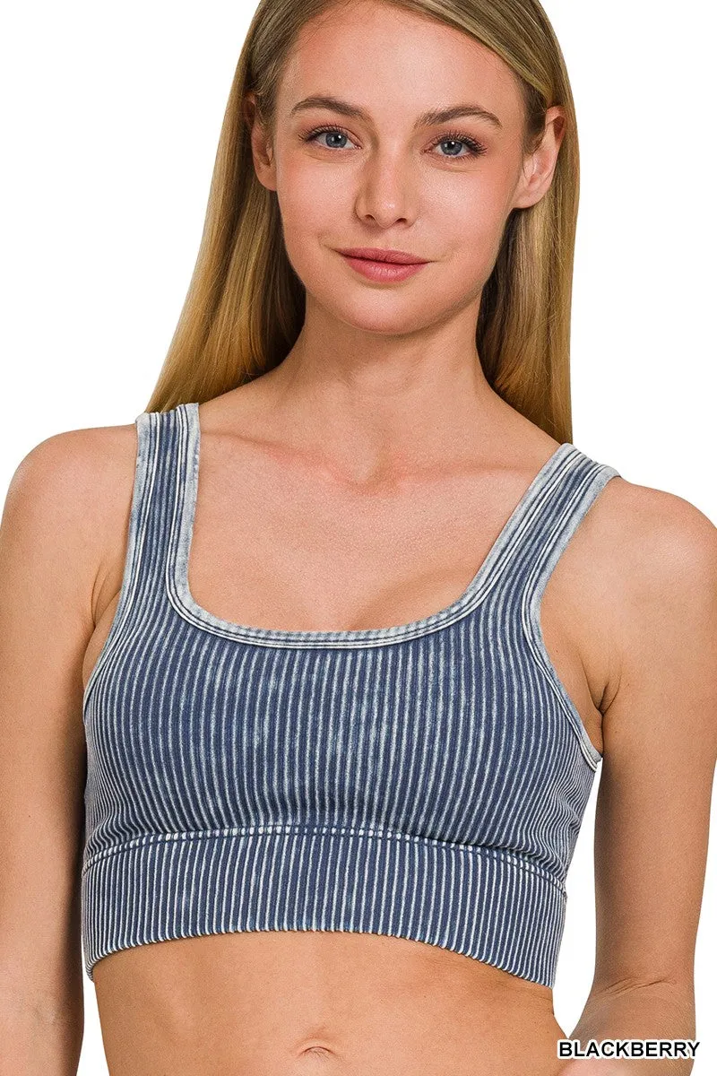Washed Ribbed Bralette #289