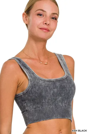 Washed Ribbed Bralette #289