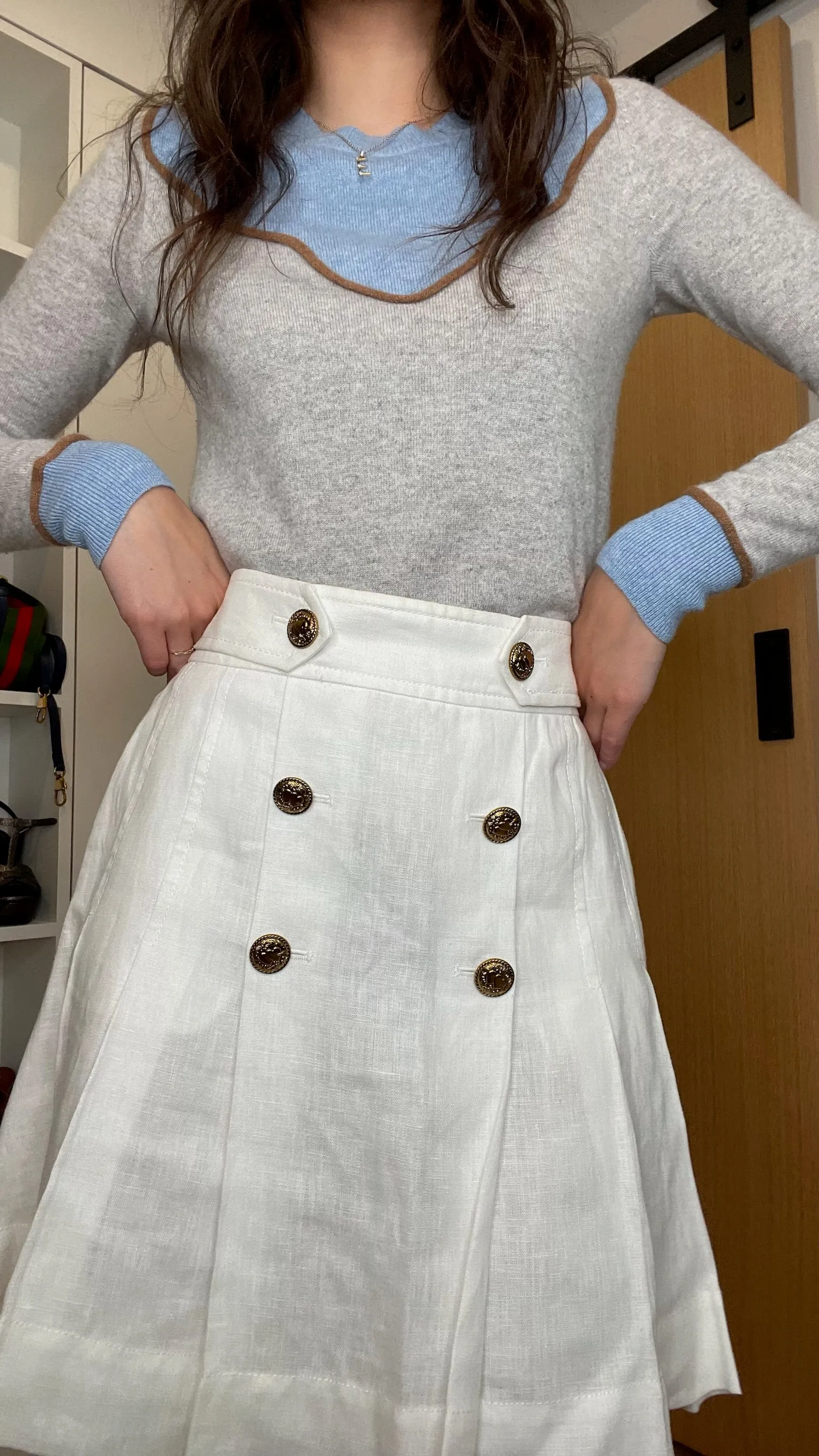 White Pleated Skirt - 0