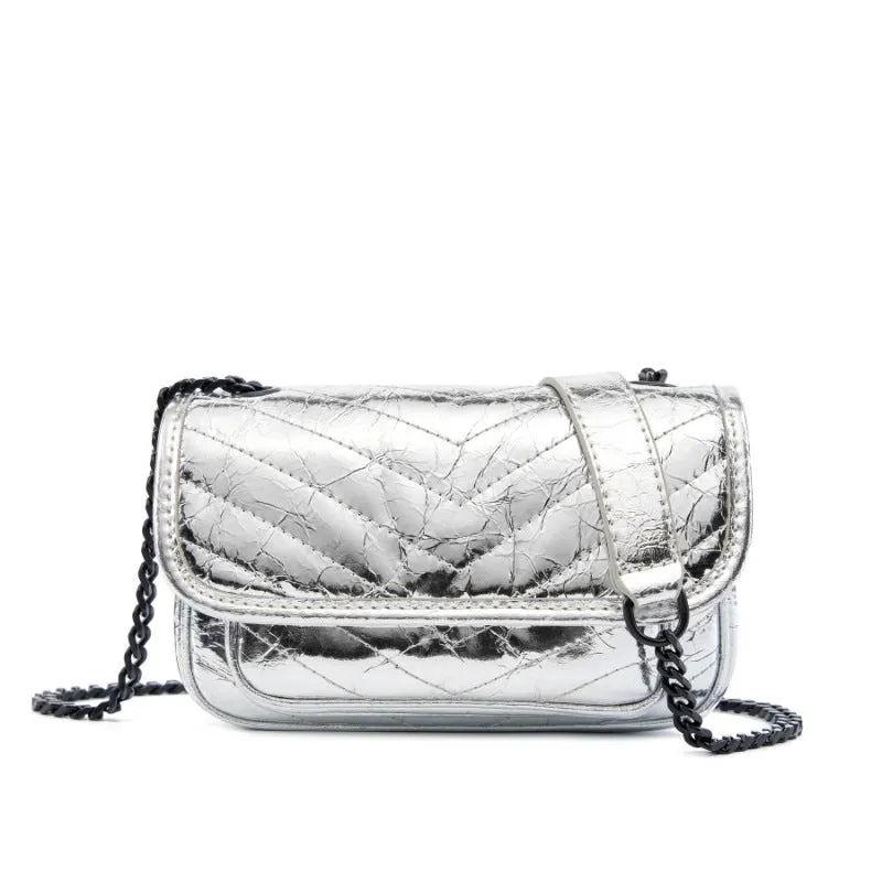Women Minimalism Quilted Leather Mini Cross Body Bag