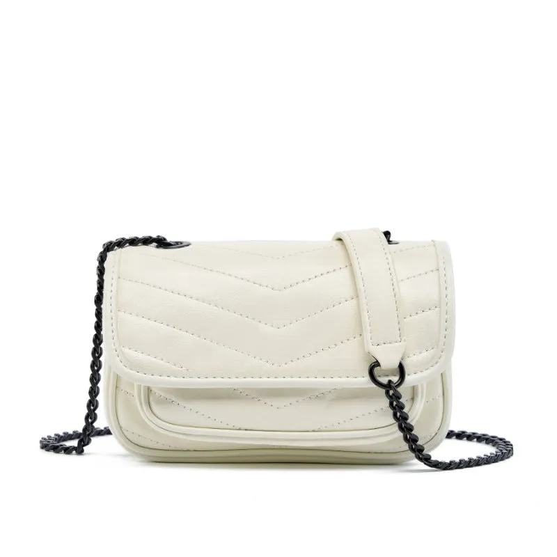 Women Minimalism Quilted Leather Mini Cross Body Bag