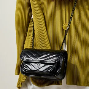 Women Minimalism Quilted Leather Mini Cross Body Bag