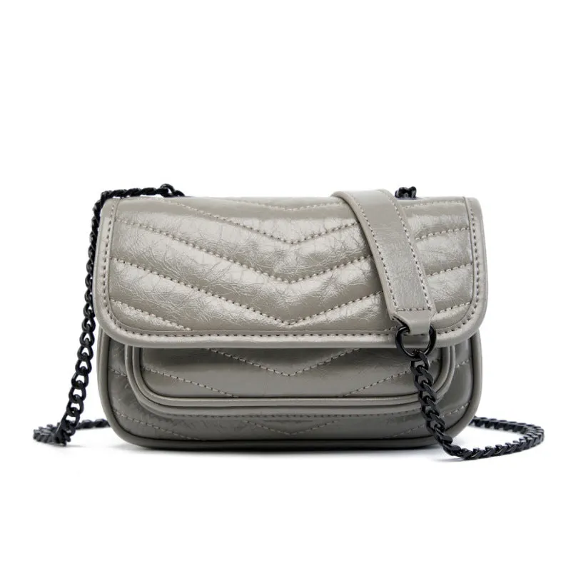 Women Minimalism Quilted Leather Mini Cross Body Bag
