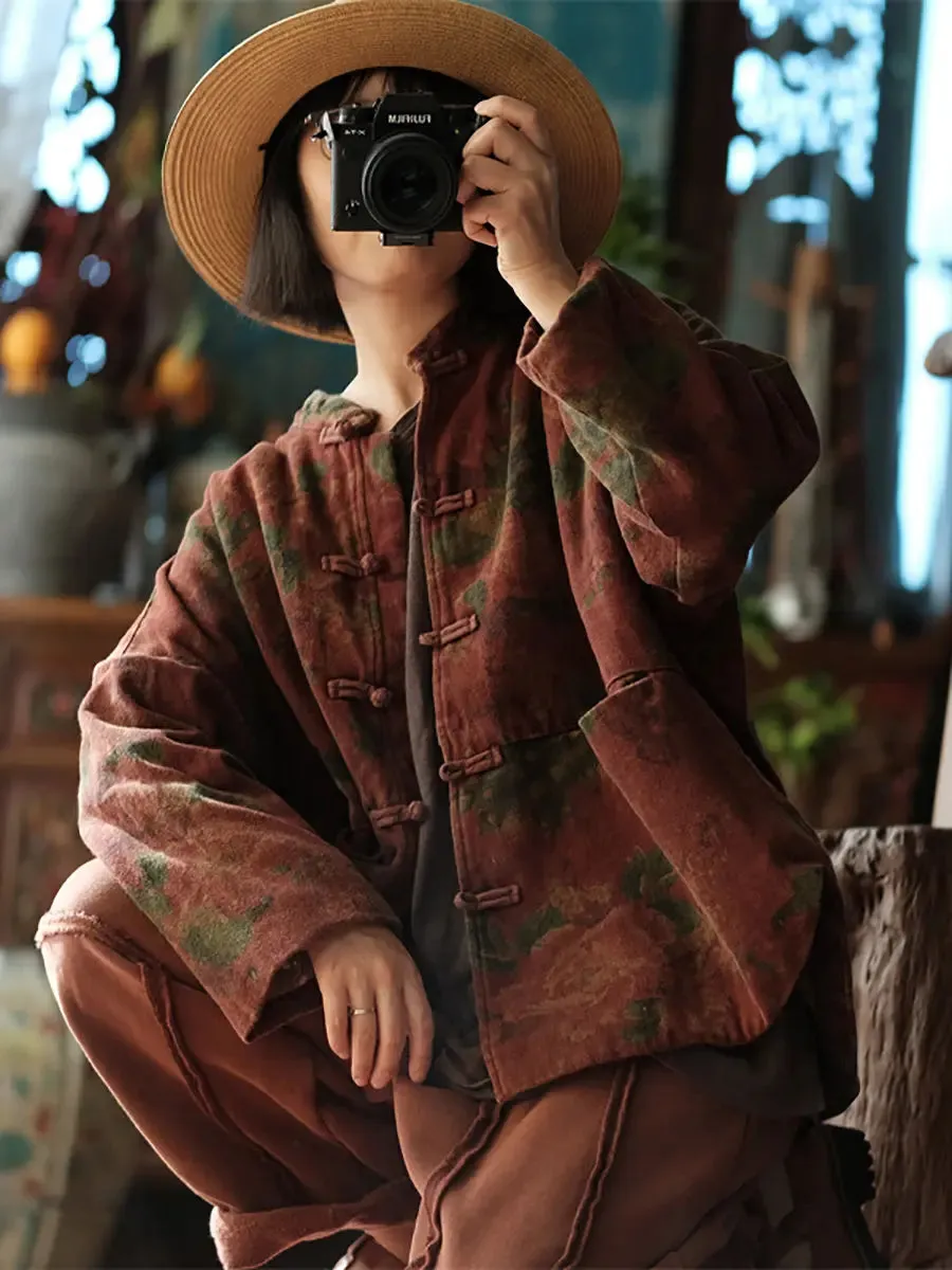Women Stand Collar Cotton Coat