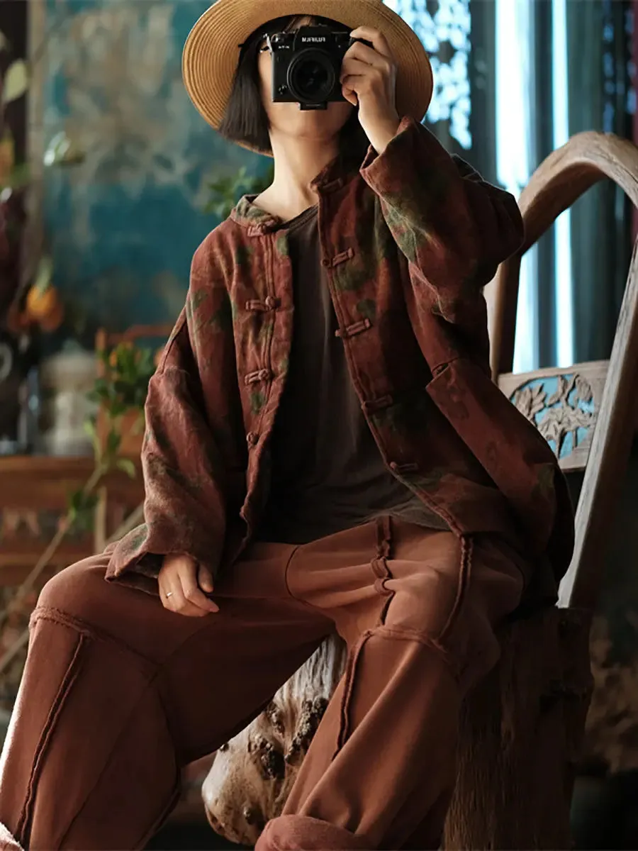 Women Stand Collar Cotton Coat