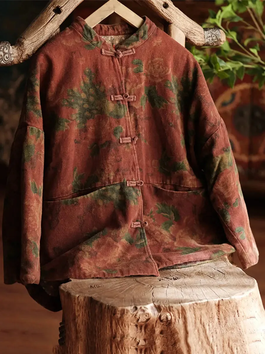 Women Stand Collar Cotton Coat