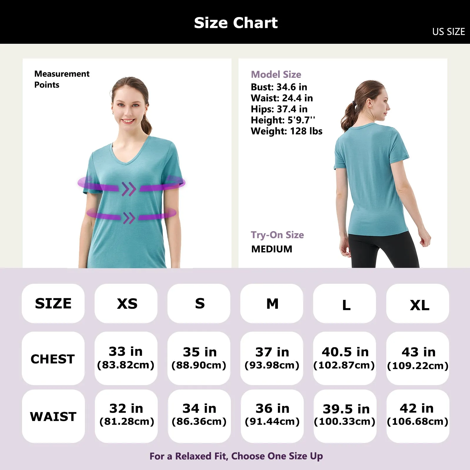 Women’s Merino 170g V-Neck  Short Sleeve T-Shirt  Teal